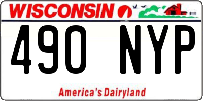 WI license plate 490NYP