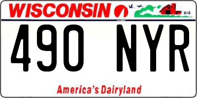 WI license plate 490NYR