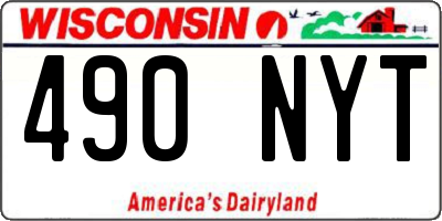 WI license plate 490NYT