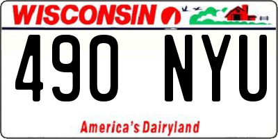 WI license plate 490NYU