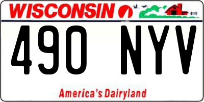 WI license plate 490NYV