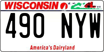 WI license plate 490NYW