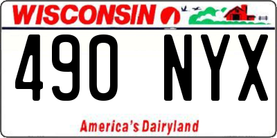 WI license plate 490NYX