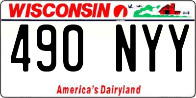 WI license plate 490NYY