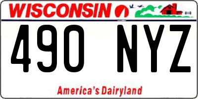 WI license plate 490NYZ