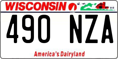WI license plate 490NZA