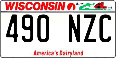 WI license plate 490NZC