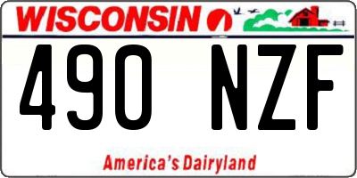 WI license plate 490NZF