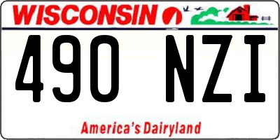 WI license plate 490NZI