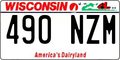 WI license plate 490NZM