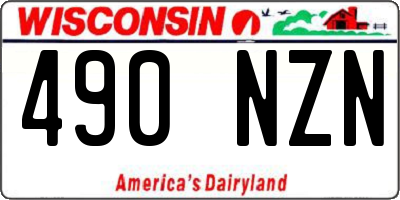 WI license plate 490NZN