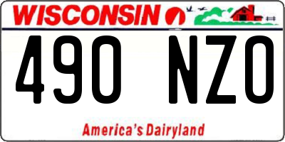 WI license plate 490NZO