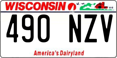 WI license plate 490NZV