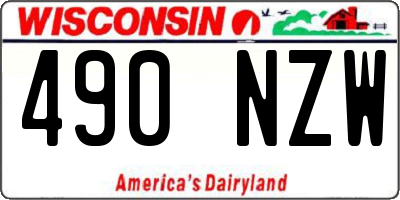 WI license plate 490NZW