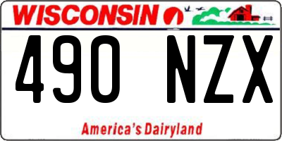 WI license plate 490NZX