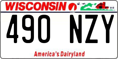 WI license plate 490NZY