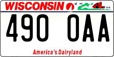 WI license plate 490OAA