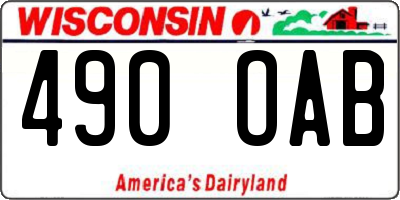 WI license plate 490OAB