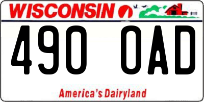 WI license plate 490OAD