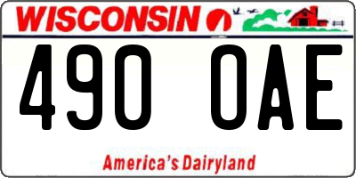 WI license plate 490OAE