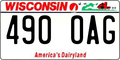 WI license plate 490OAG