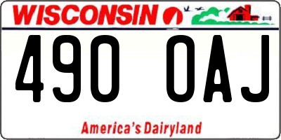 WI license plate 490OAJ