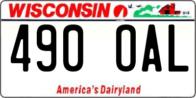 WI license plate 490OAL
