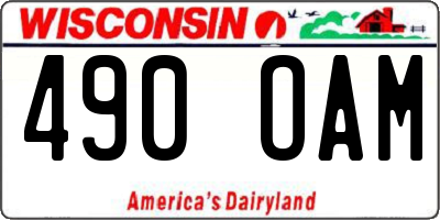 WI license plate 490OAM