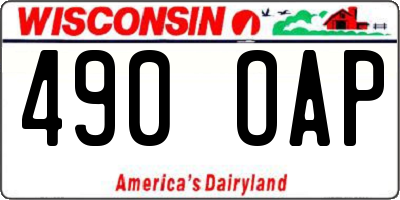 WI license plate 490OAP