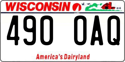 WI license plate 490OAQ