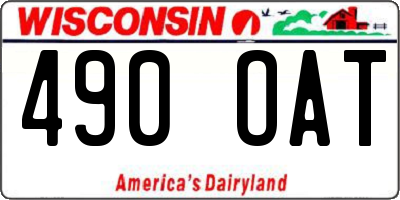 WI license plate 490OAT