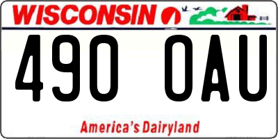 WI license plate 490OAU