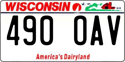 WI license plate 490OAV