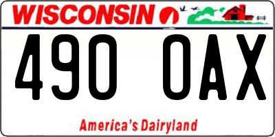 WI license plate 490OAX