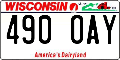 WI license plate 490OAY
