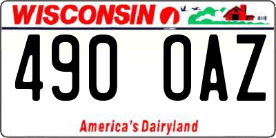 WI license plate 490OAZ