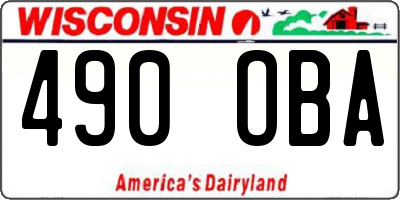 WI license plate 490OBA