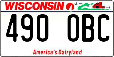 WI license plate 490OBC