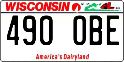 WI license plate 490OBE