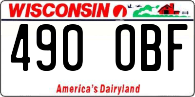WI license plate 490OBF