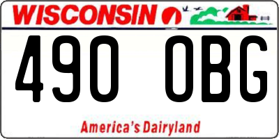 WI license plate 490OBG