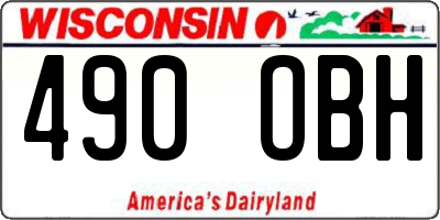 WI license plate 490OBH
