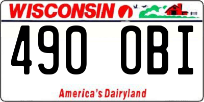 WI license plate 490OBI