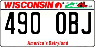 WI license plate 490OBJ