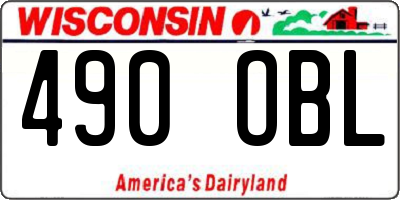WI license plate 490OBL