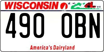 WI license plate 490OBN