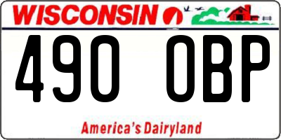 WI license plate 490OBP