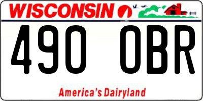 WI license plate 490OBR