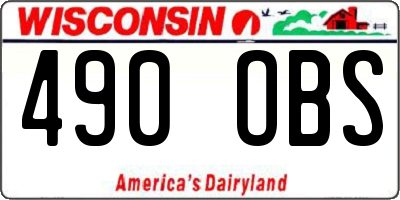 WI license plate 490OBS