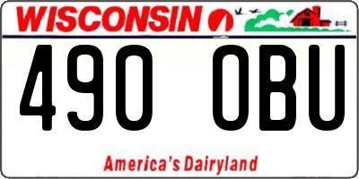 WI license plate 490OBU